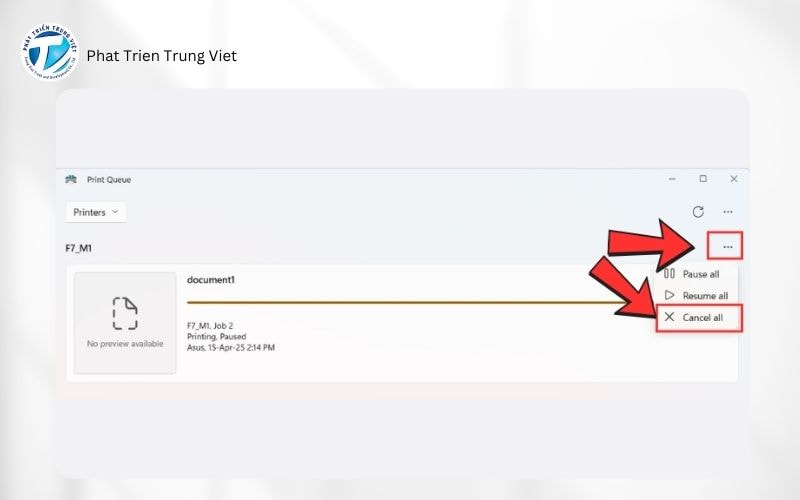 Hủy lệnh in từ khu vực thông báo (Taskbar) bước 2